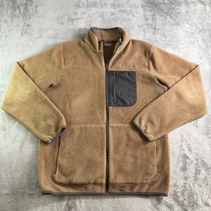 Columbia Sherpa Fleece Full Zip Jacket Mens Medium Brown AM0478